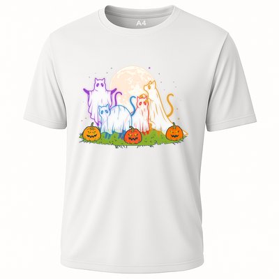 Funny Halloween Ghost Cats Performance Shirt