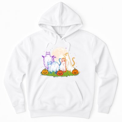 Funny Halloween Ghost Cats Hoodie