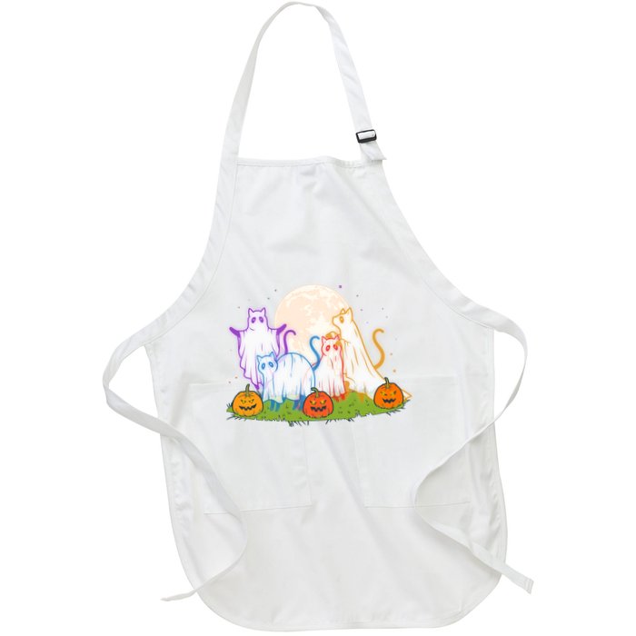 Funny Halloween Ghost Cats Apron