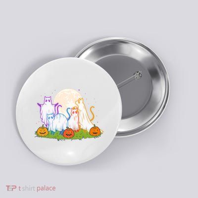 Funny Halloween Ghost Cats Button
