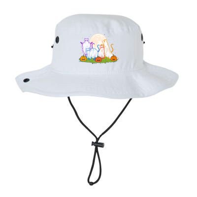 Funny Halloween Ghost Cats Bucket Hat