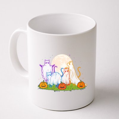 Funny Halloween Ghost Cats Mug