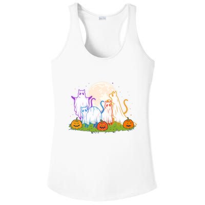 Funny Halloween Ghost Cats Ladies PosiCharge Competitor Racerback Tank