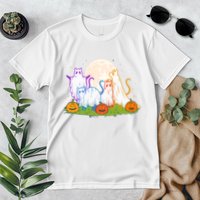 Funny Halloween Ghost Cats Premium T-Shirt