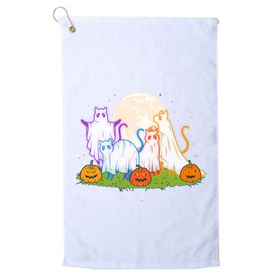 Funny Halloween Ghost Cats Golf Towel