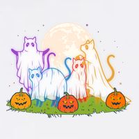 Funny Halloween Ghost Cats Wool Snapback Cap