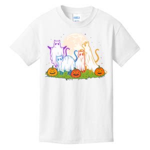 Funny Halloween Ghost Cats Kids T-Shirt