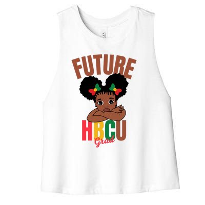 Future HBCU Grad Graduation Historically Black College Girl Women's Racerback Cropped Tank