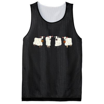 Funny Halloween Ghost Cows Trick Or Treat Cow Lover Mesh Reversible Basketball Jersey Tank