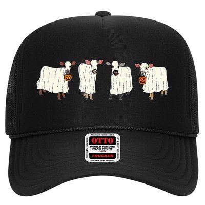 Funny Halloween Ghost Cows Trick Or Treat Cow Lover Trucker Hat