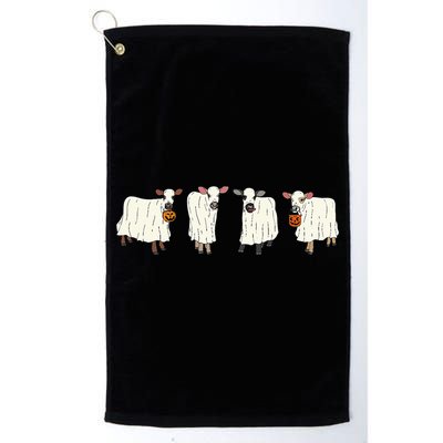 Funny Halloween Ghost Cows Trick Or Treat Cow Lover Golf Towel