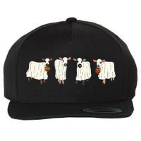 Funny Halloween Ghost Cows Trick Or Treat Cow Lover Wool Snapback Cap