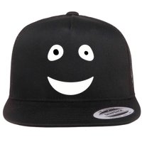 Funny Halloween Ghost Face Retro Spooky Flat Bill Trucker Hat