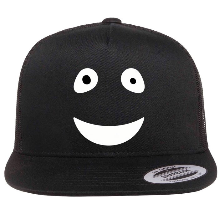 Funny Halloween Ghost Face Retro Spooky Flat Bill Trucker Hat