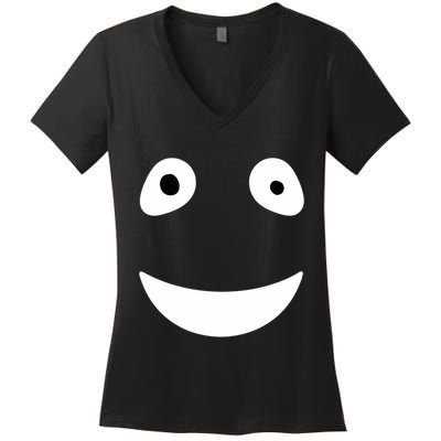 Funny Halloween Ghost Face Retro Spooky Women's V-Neck T-Shirt