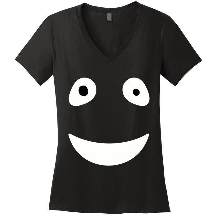 Funny Halloween Ghost Face Retro Spooky Women's V-Neck T-Shirt