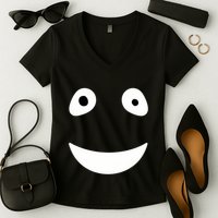 Funny Halloween Ghost Face Retro Spooky Women's V-Neck T-Shirt