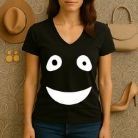 Funny Halloween Ghost Face Retro Spooky Women's V-Neck T-Shirt