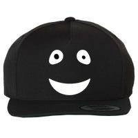 Funny Halloween Ghost Face Retro Spooky Wool Snapback Cap