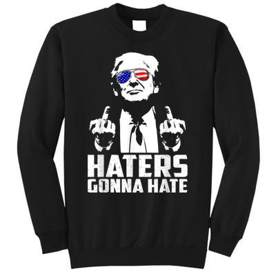 Funny Haters Gonna Hate President Donald Trump Middle Finger Sweatshirt