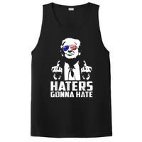 Funny Haters Gonna Hate President Donald Trump Middle Finger PosiCharge Competitor Tank