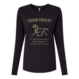 Funny horse gift Horse lover Ladies Equestrian Womens Cotton Relaxed Long Sleeve T-Shirt