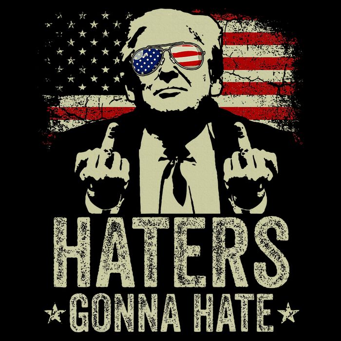 Funny Haters Gonna Hate President Donald Trump Middle Finger Impact Tech Backpack