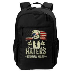 Funny Haters Gonna Hate President Donald Trump Middle Finger Daily Commute Backpack