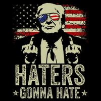 Funny Haters Gonna Hate President Donald Trump Middle Finger 16 in Basic Backpack