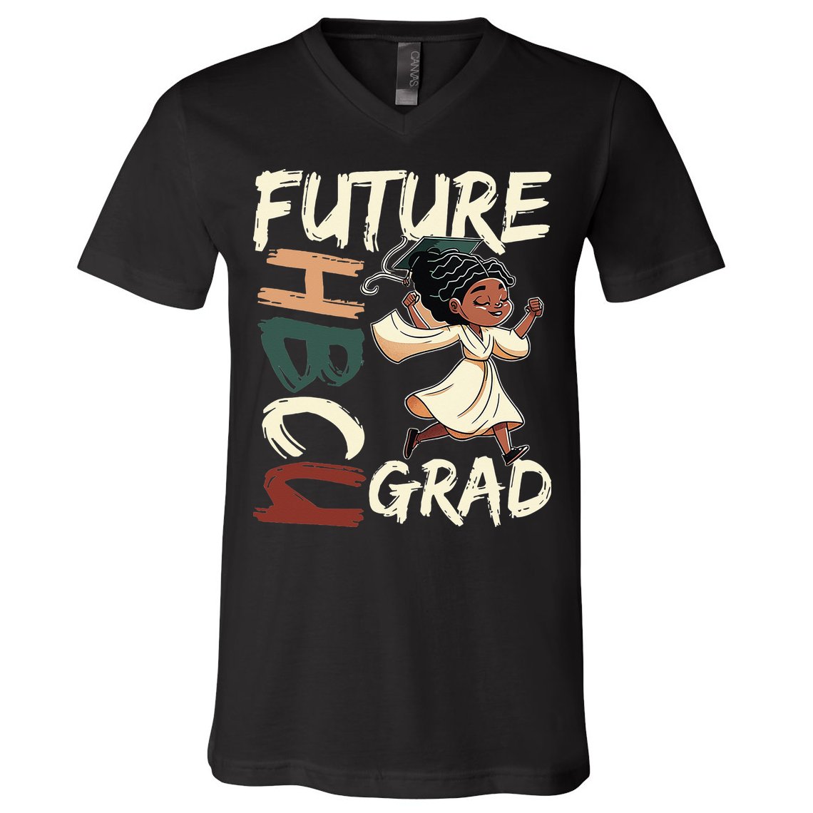Future HBCU Grad History Black College  V-Neck T-Shirt