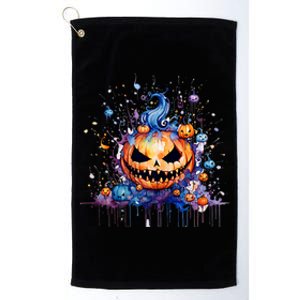 Funny Halloween Goblin Pumpkin Platinum Collection Golf Towel