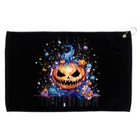 Funny Halloween Goblin Pumpkin Grommeted Golf Towel