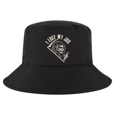 Funny Halloween Grim Reaper I Love My Job Cool Comfort Performance Bucket Hat