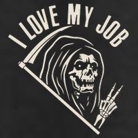 Funny Halloween Grim Reaper I Love My Job Cool Comfort Performance Bucket Hat