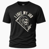 Funny Halloween Grim Reaper I Love My Job Cooling Performance Crew T-Shirt