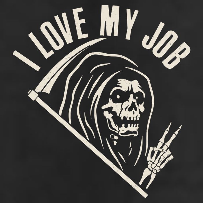 Funny Halloween Grim Reaper I Love My Job Adult Drive Performance Visor
