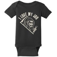 Funny Halloween Grim Reaper I Love My Job Baby Bodysuit