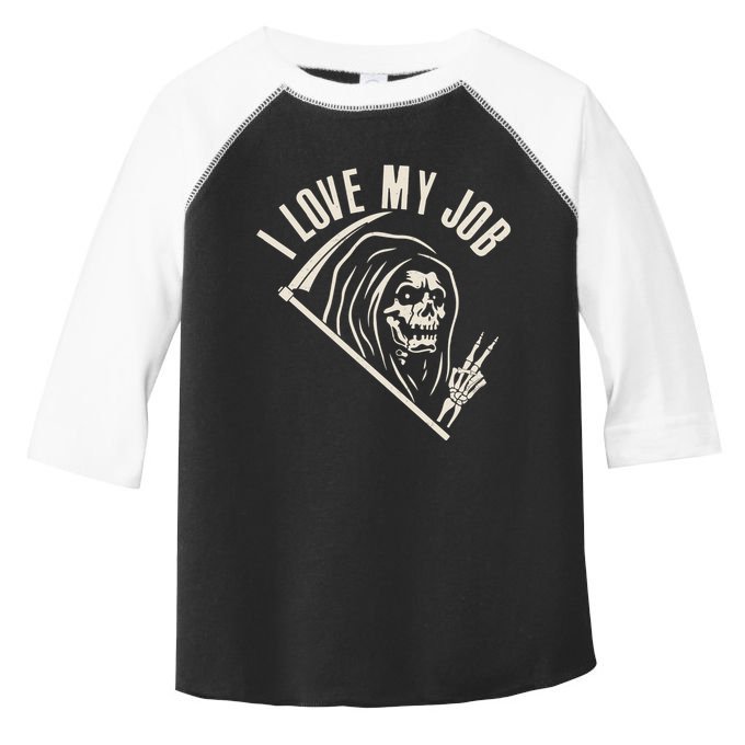 Funny Halloween Grim Reaper I Love My Job Toddler Fine Jersey T-Shirt