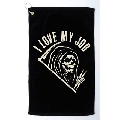 Funny Halloween Grim Reaper I Love My Job Golf Towel