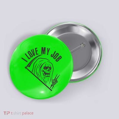Funny Halloween Grim Reaper I Love My Job Button