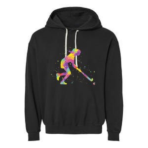 Field Hockey Girl Garment-Dyed Fleece Hoodie