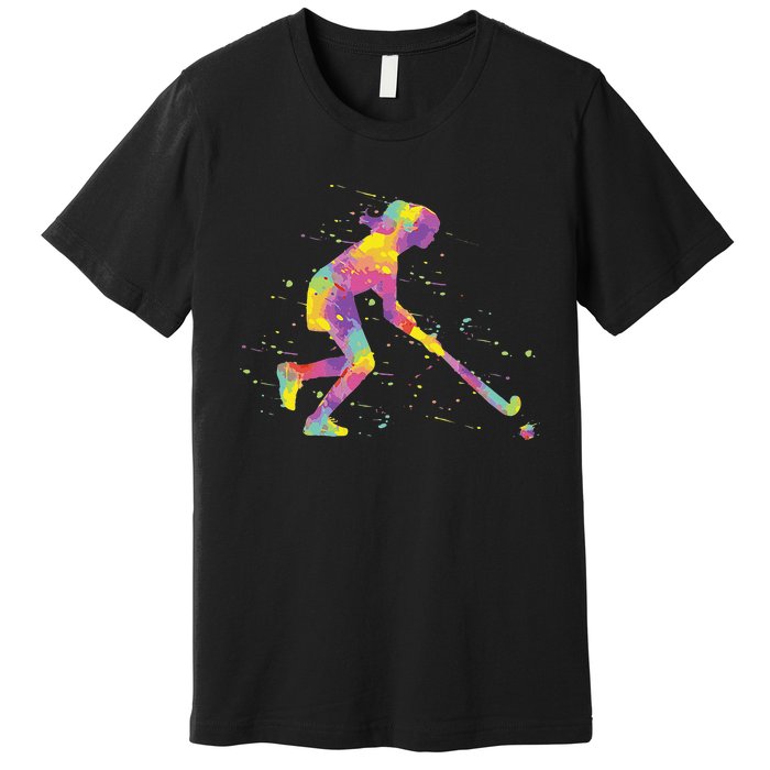 Field Hockey Girl Premium T-Shirt