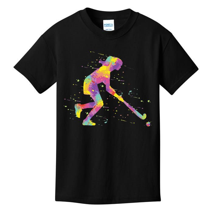 Field Hockey Girl Kids T-Shirt