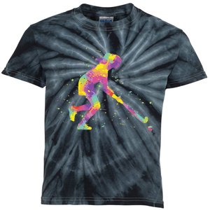 Field Hockey Girl Kids Tie-Dye T-Shirt