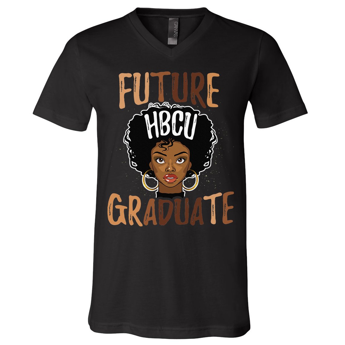 Future HBCU Grad History Black College  Melanin V-Neck T-Shirt