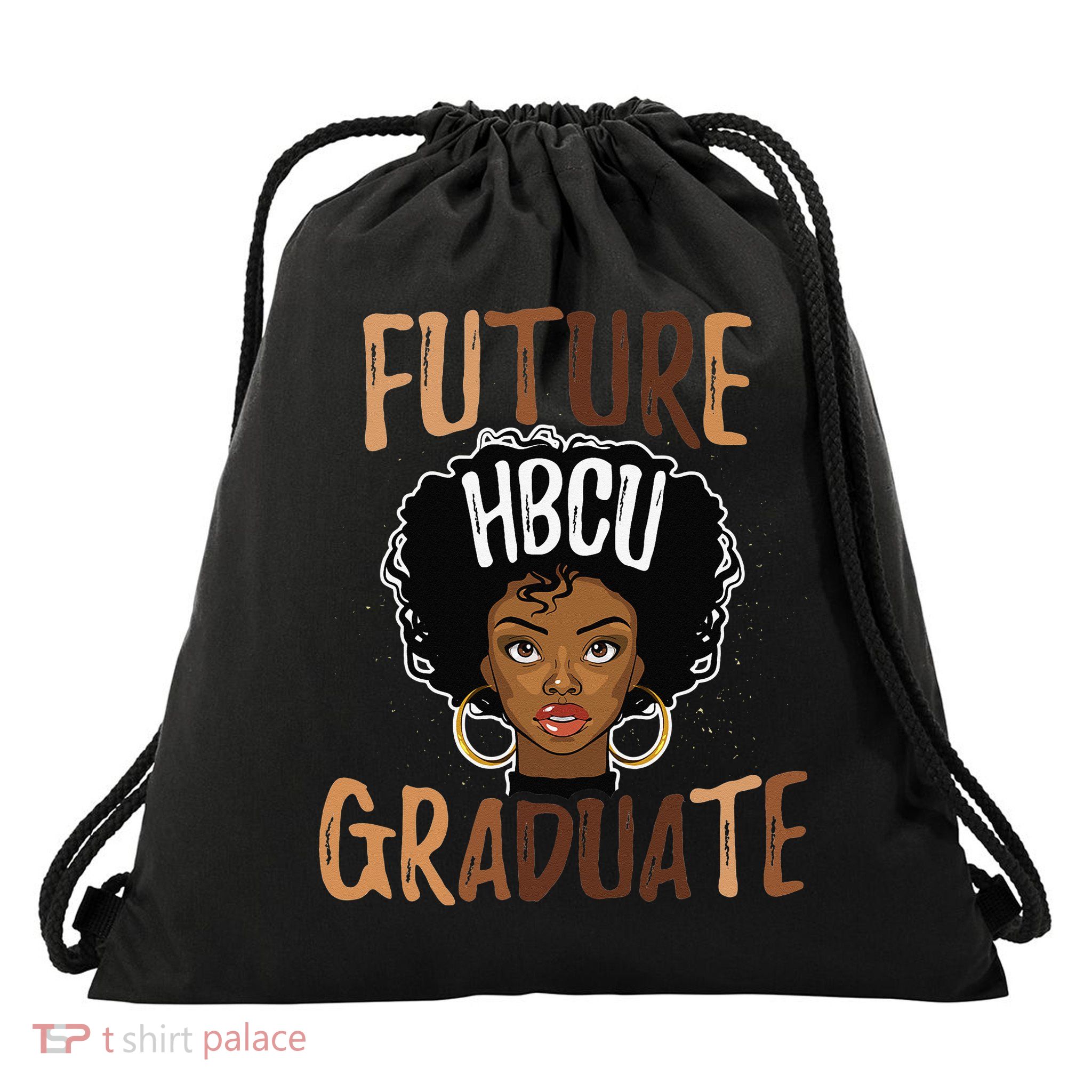 Future HBCU Grad History Black College  Melanin Drawstring Bag