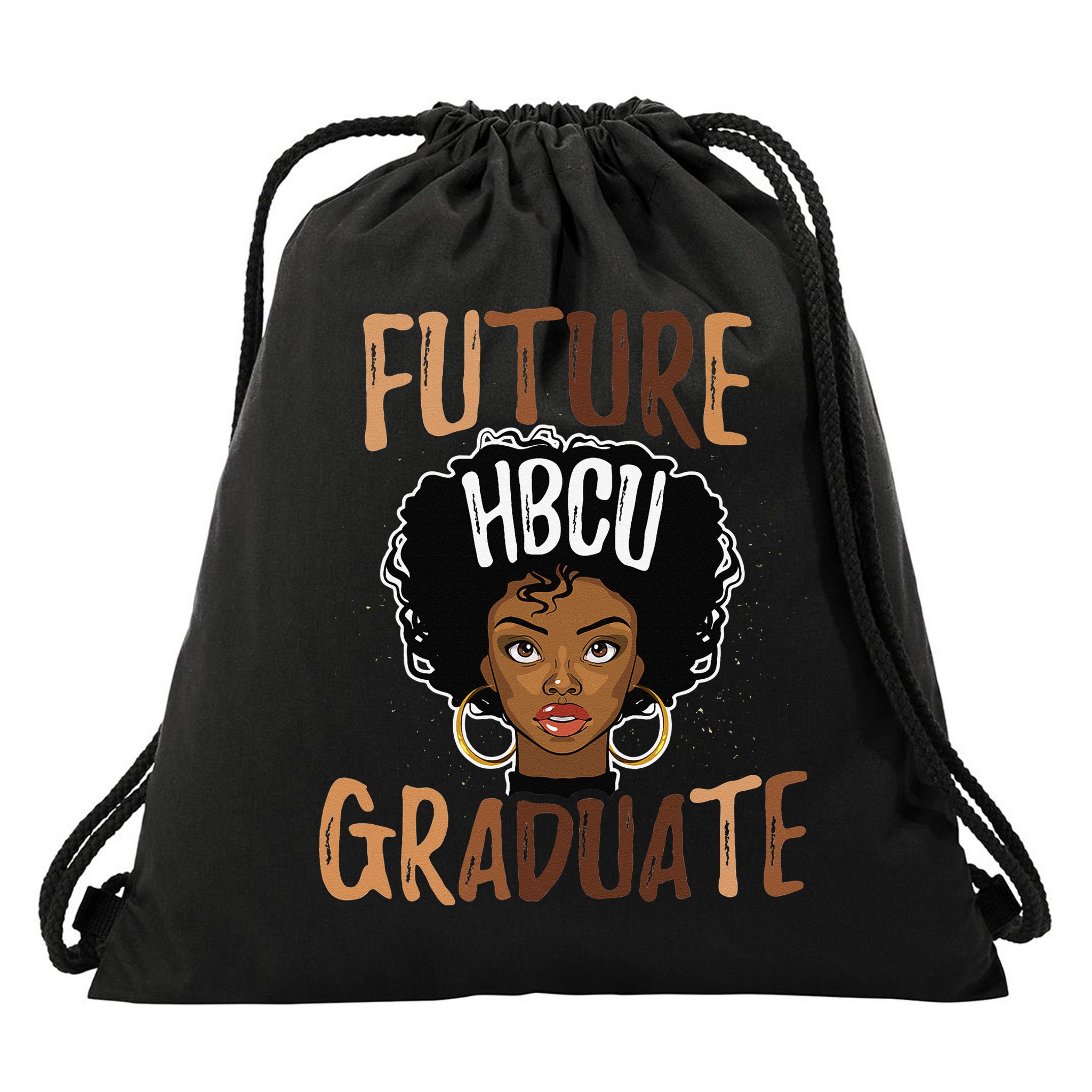 Future HBCU Grad History Black College  Melanin Drawstring Bag