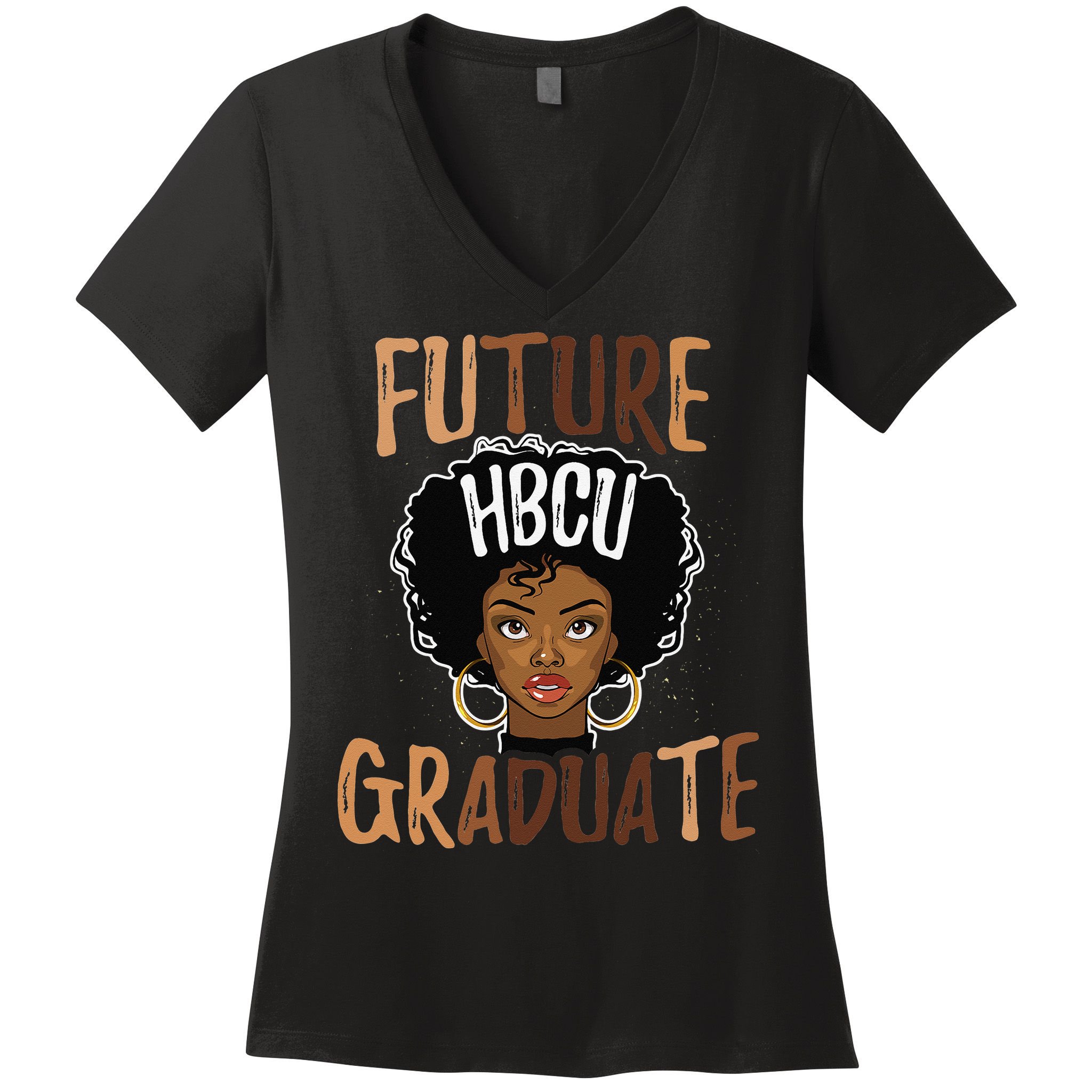 Future HBCU Grad History Black College  Melanin Women's V-Neck T-Shirt