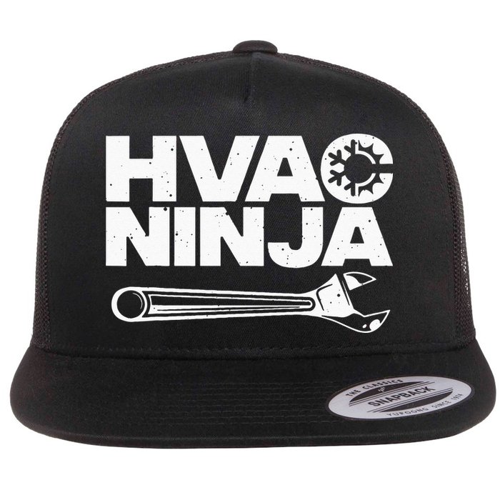 Funny HVAC Gift For Cool Technician Air Condition Lover Flat Bill Trucker Hat