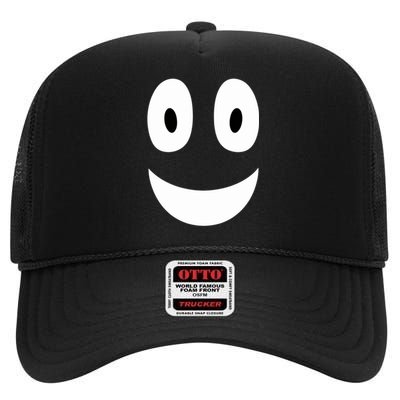 Funny Halloween Ghost Face Retro Spooky High Crown Mesh Back Trucker Hat